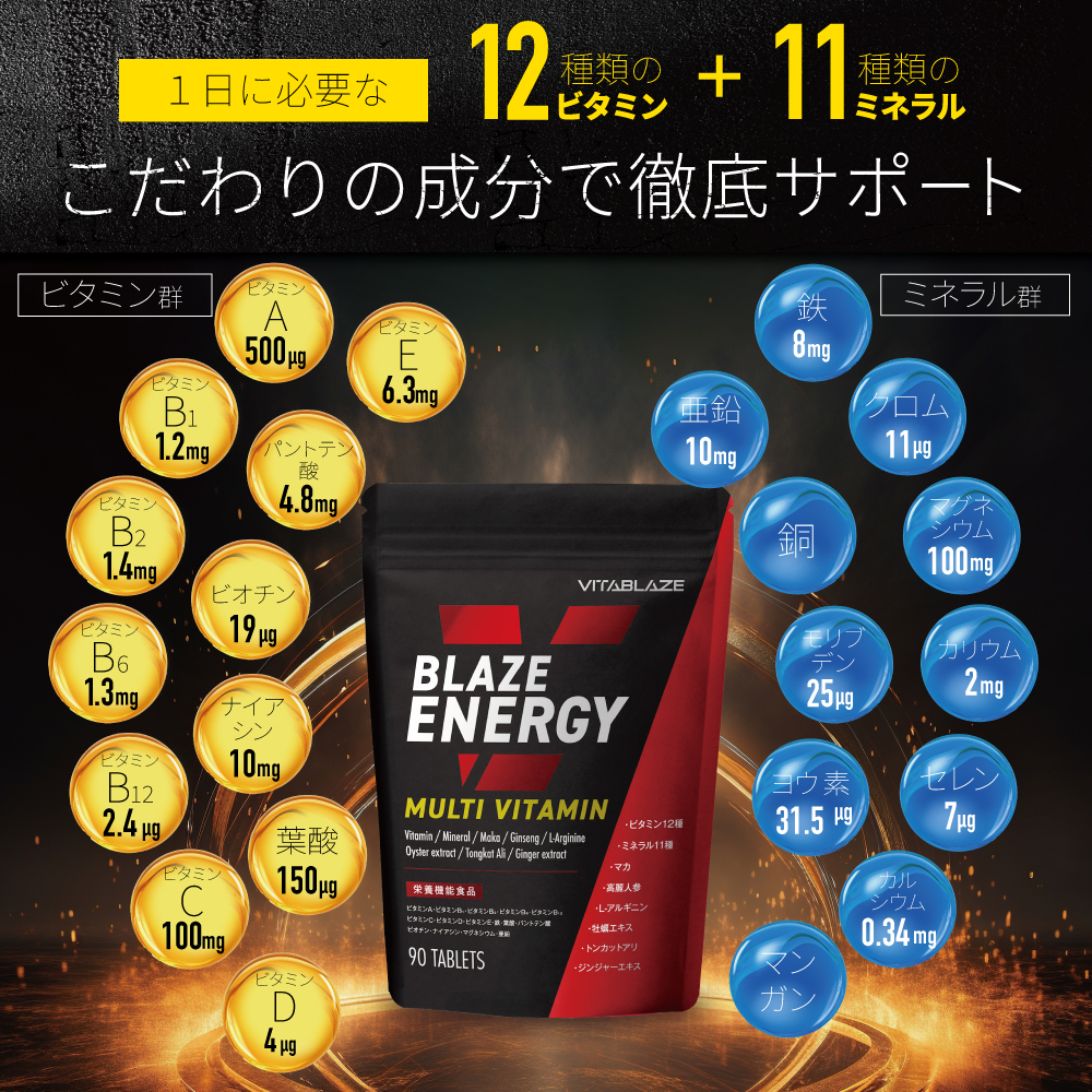 BLAZE ENERGY マルチビタミン & マルチミネラル 