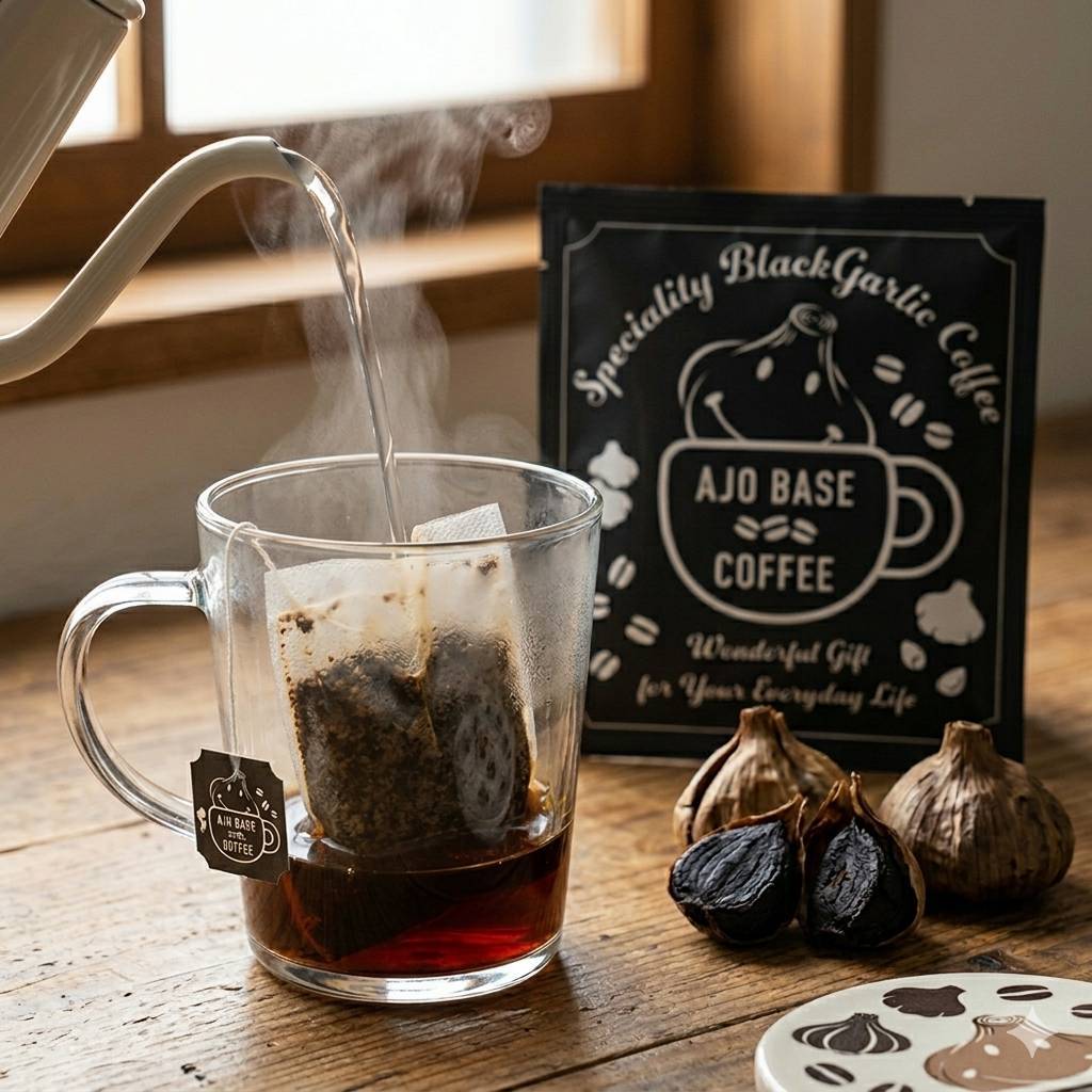 黒にんにく珈琲「AJO BASE COFFEE」ディップスタイルコーヒーバッグ 12袋入り
