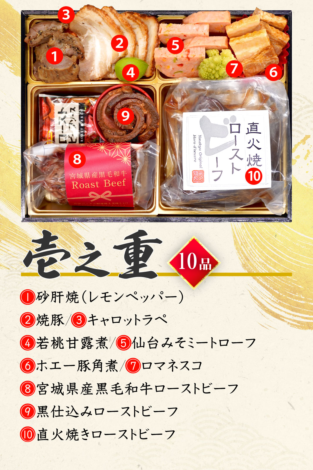 【桜賀】 おせち料理 おせち 2026 予約 お肉たっぷり 全45品 3～4人前 蔵王福膳 お届け日: 2025年12月29日（月）