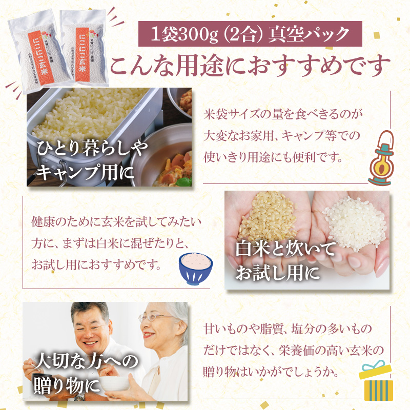 【山形】笑う玄米生活！にこにこ玄米(雪若丸玄米） 300g×40袋 産地直送 お取り寄せ