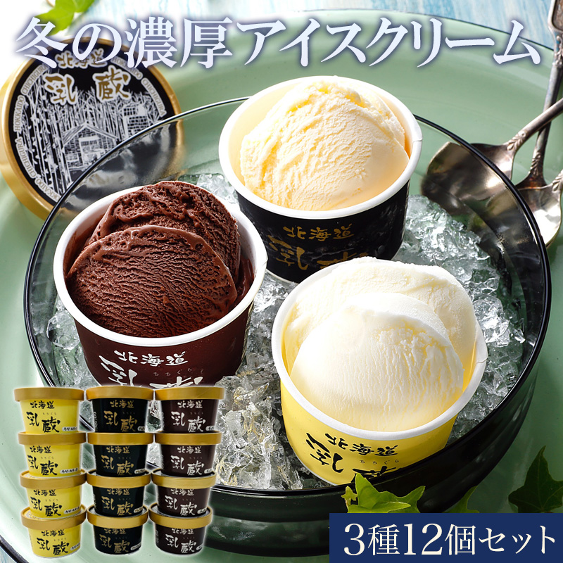 「乳蔵」冬の濃厚アイスクリーム 3種12個 産地直送 お取り寄せ 熨斗対応可