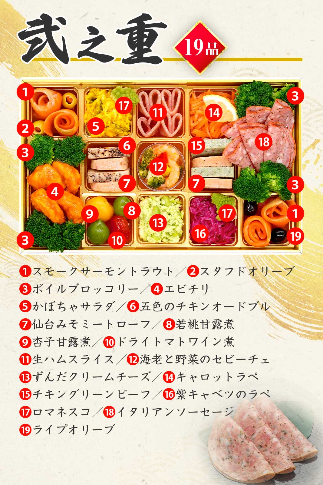 【しろがね】 おせち料理 おせち 2026 予約 贅彩おせち 全60品 4～5人前 蔵王福膳 お届け日: 2025年12月29日（月）