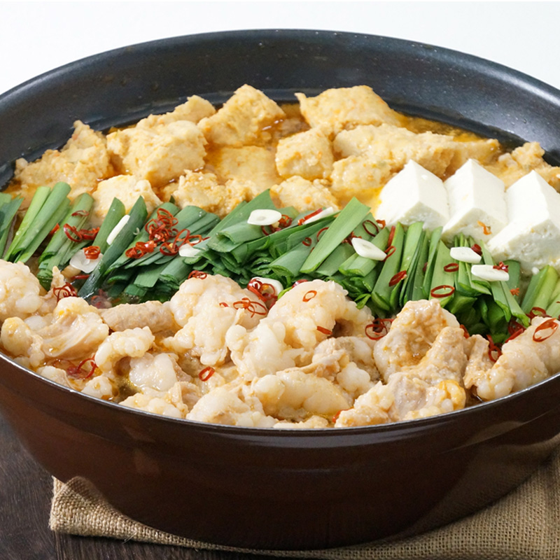 【北海道】ピリ辛牛モツ鍋セット 約2～3人前（江戸屋） 産地直送 お取り寄せ 熨斗対応可	