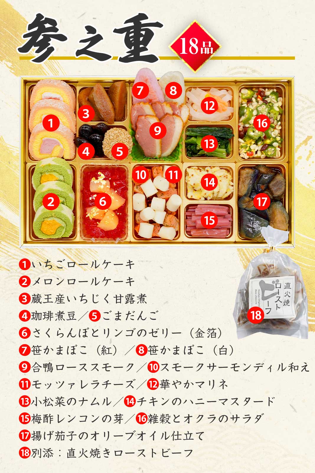 【しろがね】 おせち料理 おせち 2026 予約 贅彩おせち 全60品 4～5人前 蔵王福膳 お届け日: 2025年12月29日（月）
