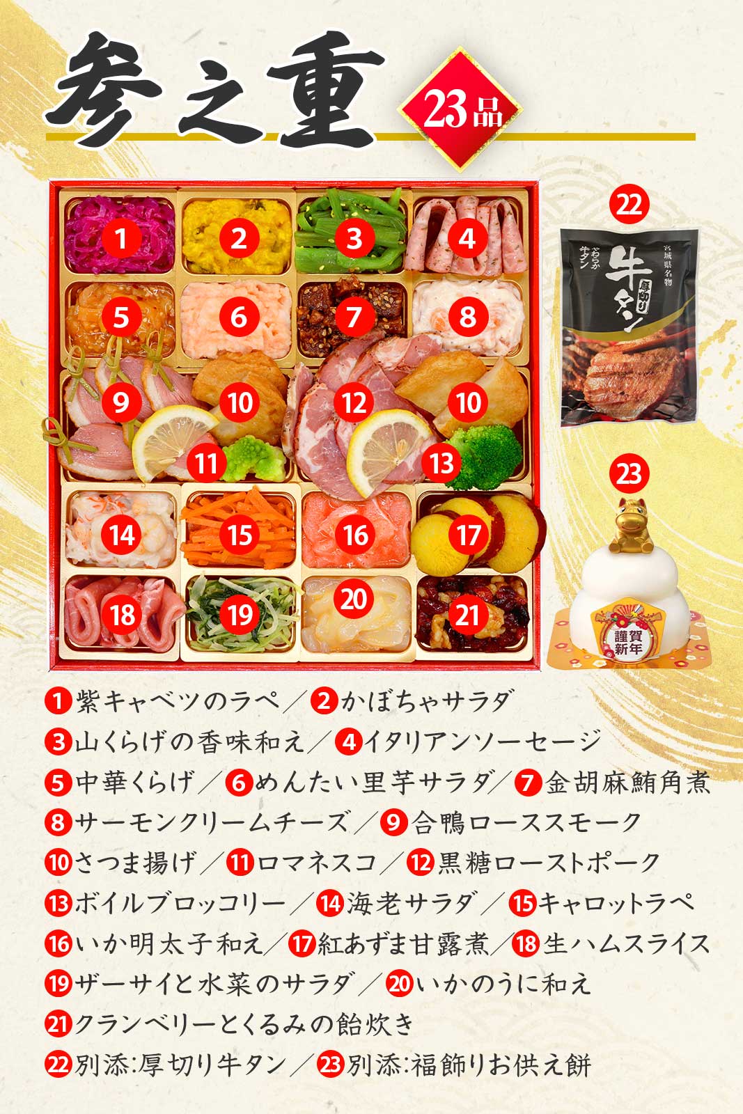 【瑞鳳青葉】 おせち料理 おせち 2026 予約 和洋おせち 全69品 4～5人前 蔵王福膳 お届け日: 2025年12月29日（月）