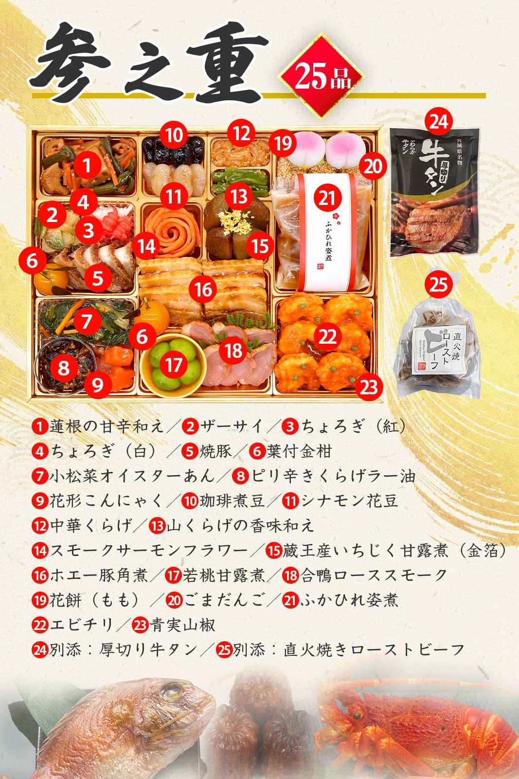 【参大天】 おせち料理 おせち 2026 予約 極みおせち 全80品 5～6人前 蔵王福膳 お届け日: 2025年12月29日（月）