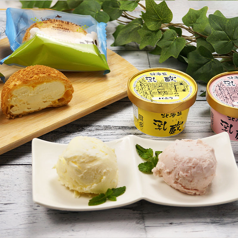 【北海道】乳蔵 北海道アイスとシュークリーム（江戸屋） 産地直送 お取り寄せ 熨斗対応可