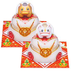 馬マスコット好き鏡餅