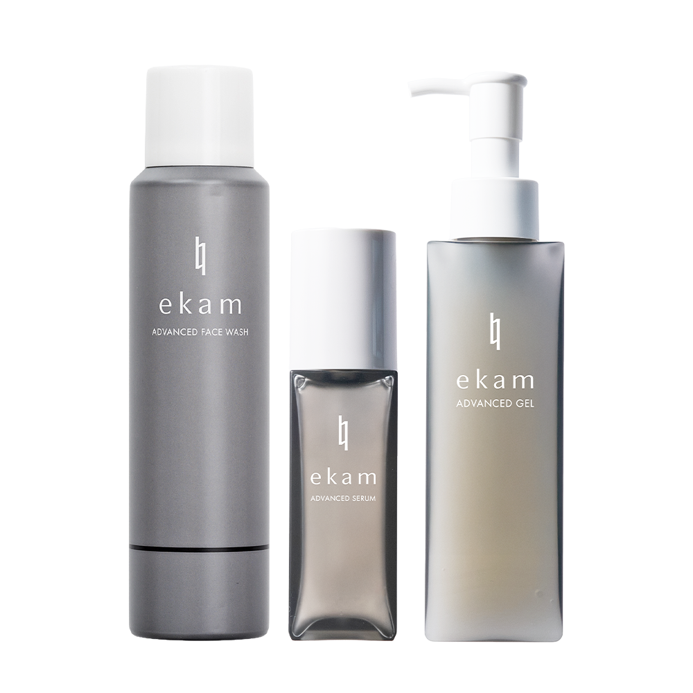【単品】ekam（エカム） アドバンスドジェル＋アドバンスセラム＋洗顔フォーム＜3点セット＞