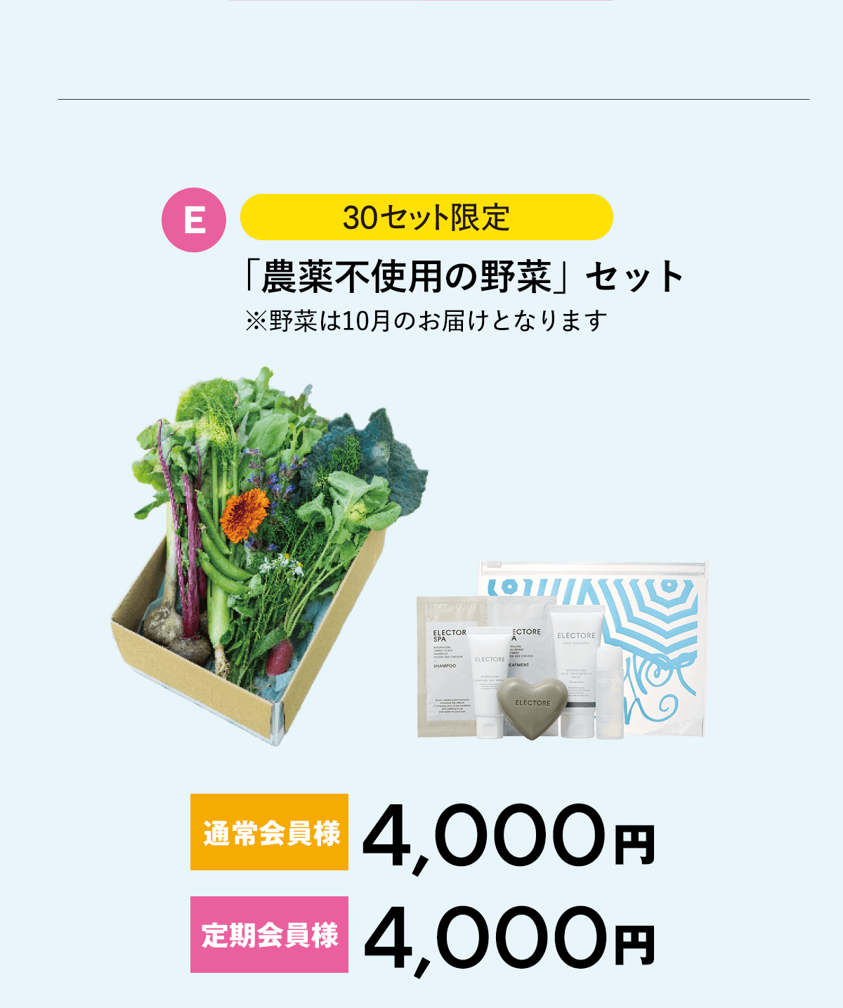 エレクトーレ サマーコフレキャンペーン 野菜セット