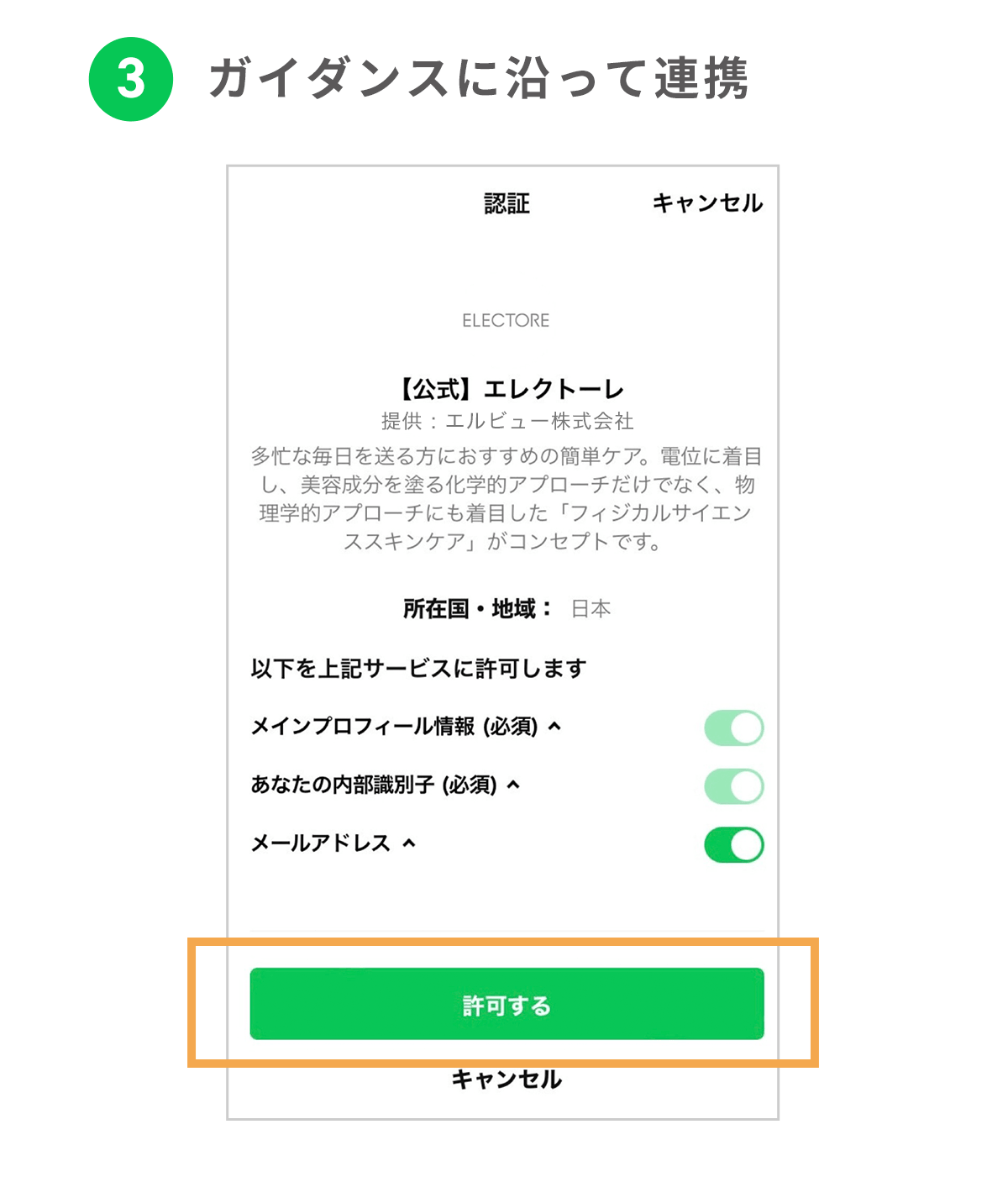エレクトーレ LINE ID連携でクーポンプレゼント
