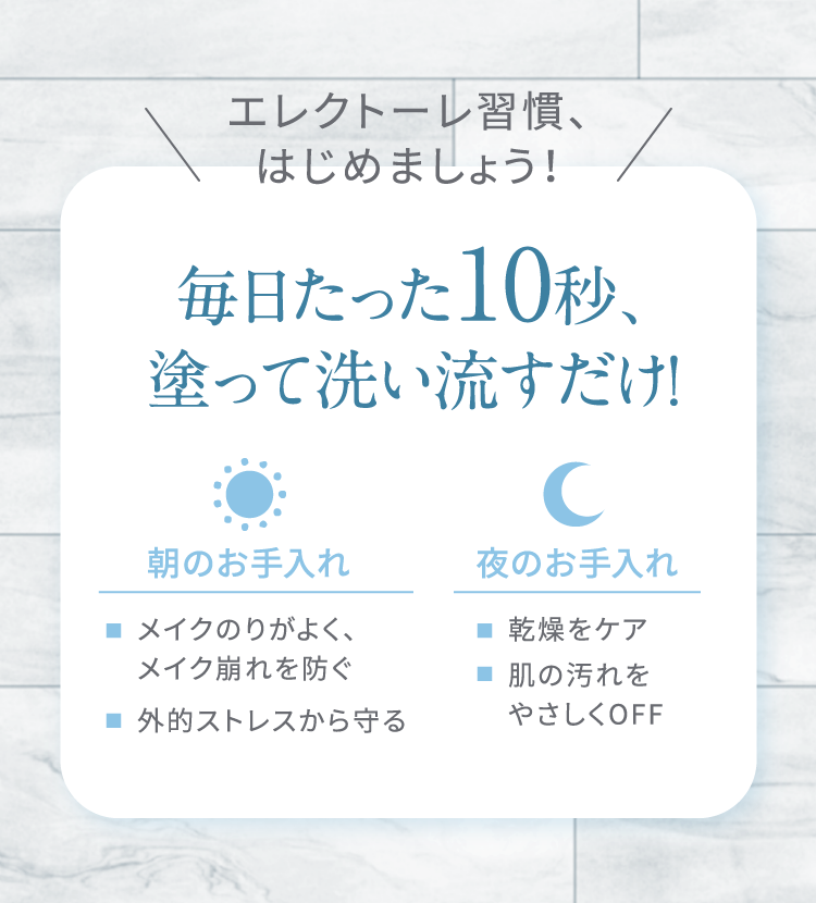 毎日たった10秒 塗って洗い流すだけ