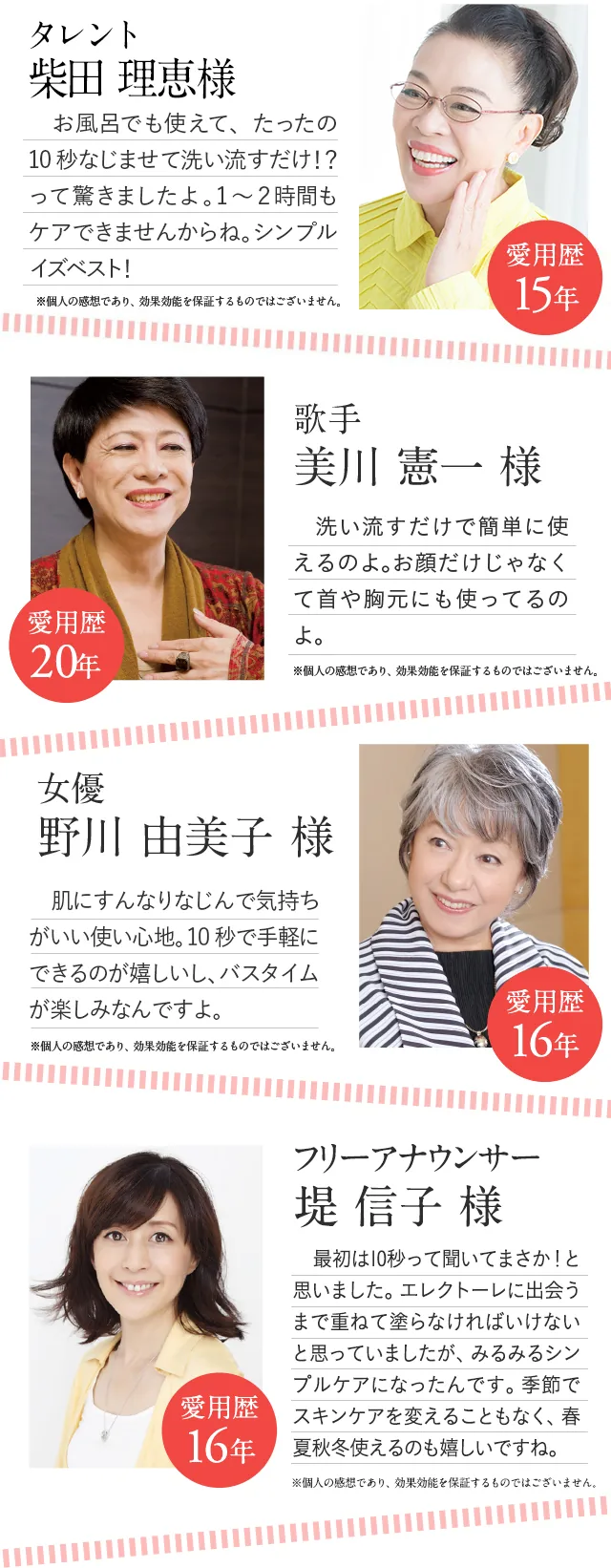 エレクトーレはたくさんの有名人・著名人に愛されています