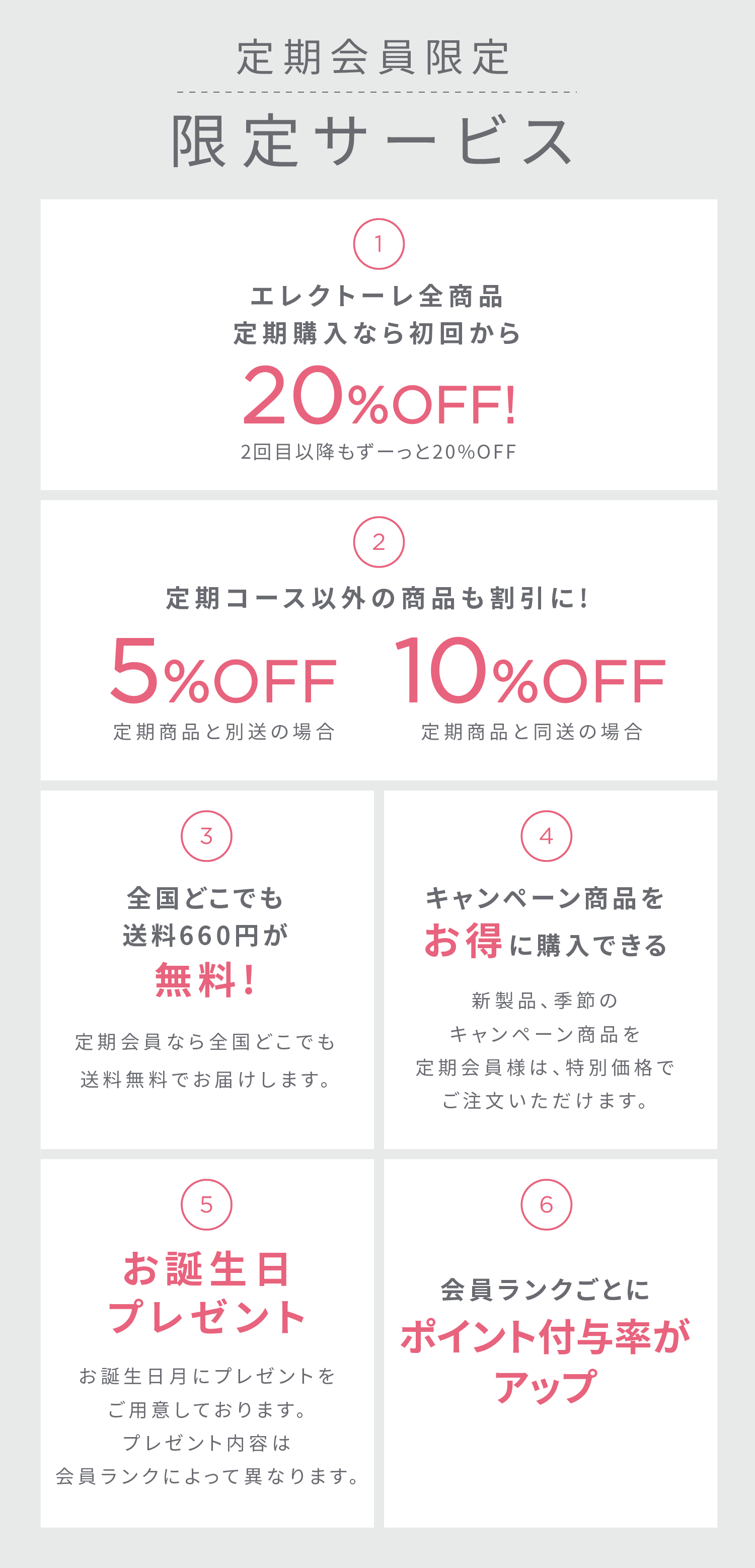定期会員限定 限定サービス