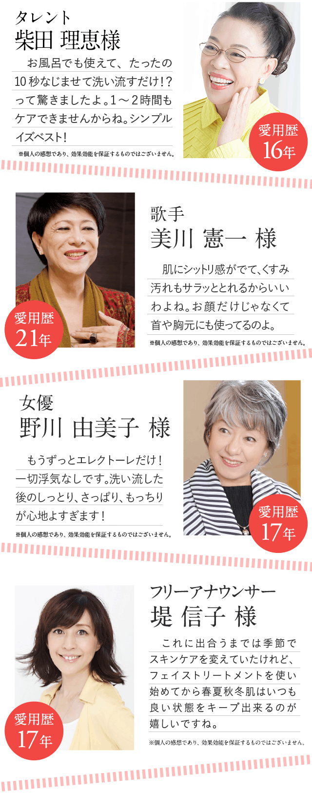 エレクトーレはたくさんの有名人・著名人に愛されています