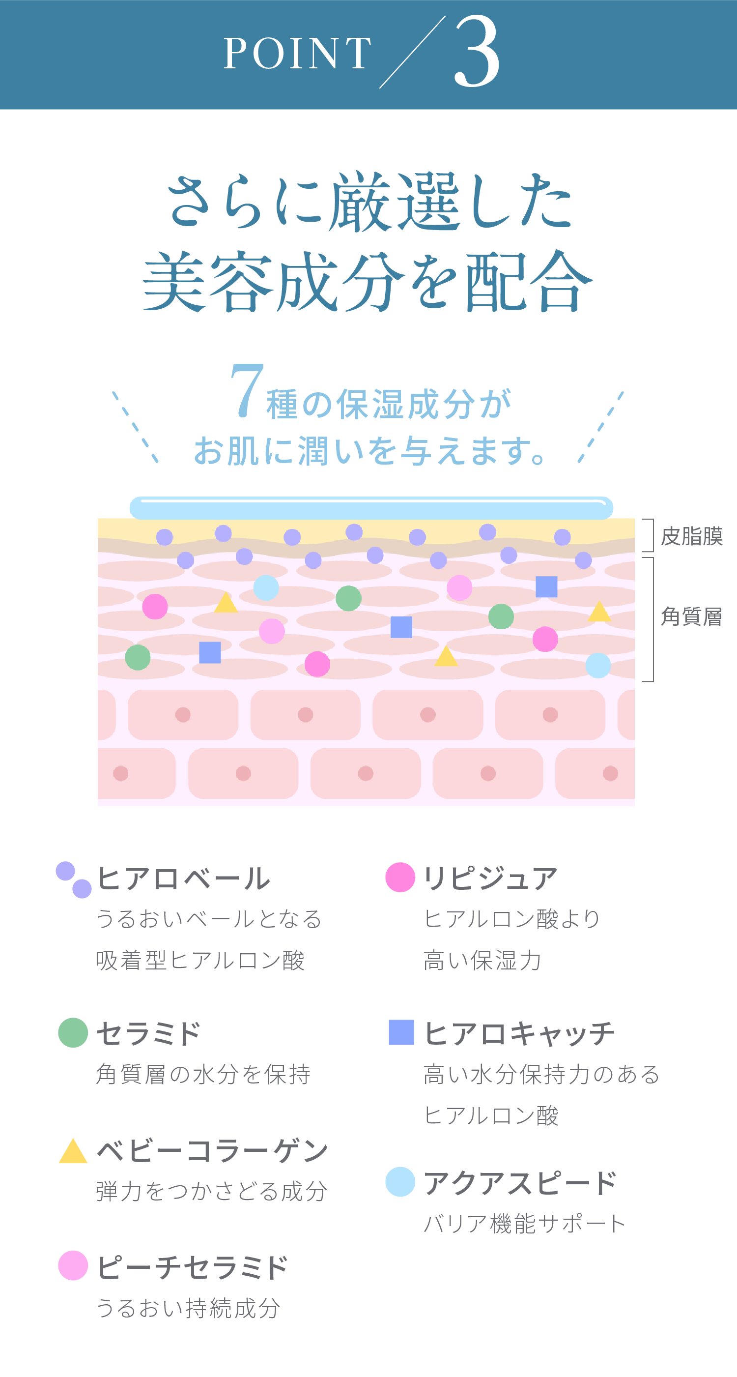 Point3 厳選した美容成分を配合