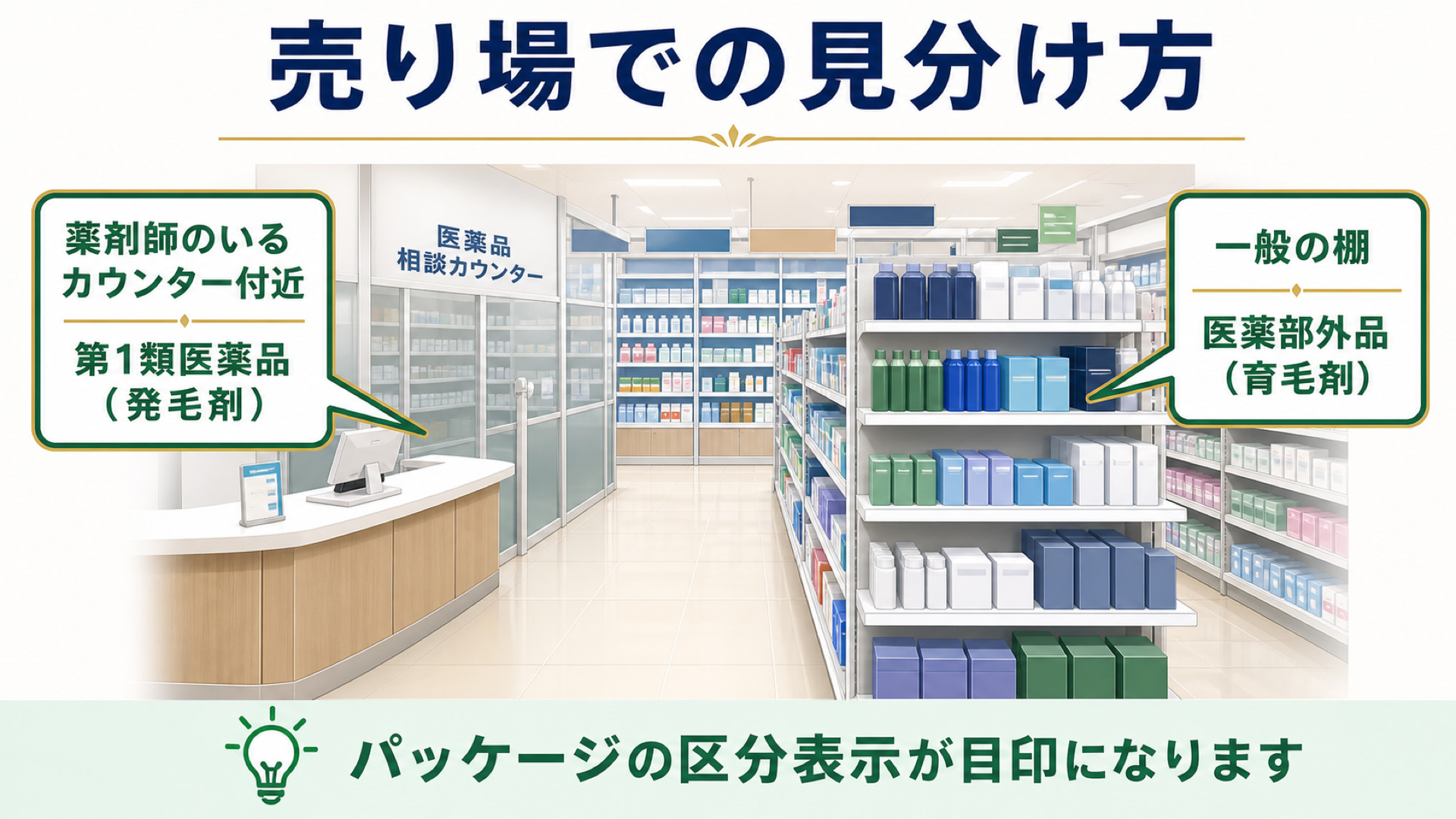 売り場での見分け方