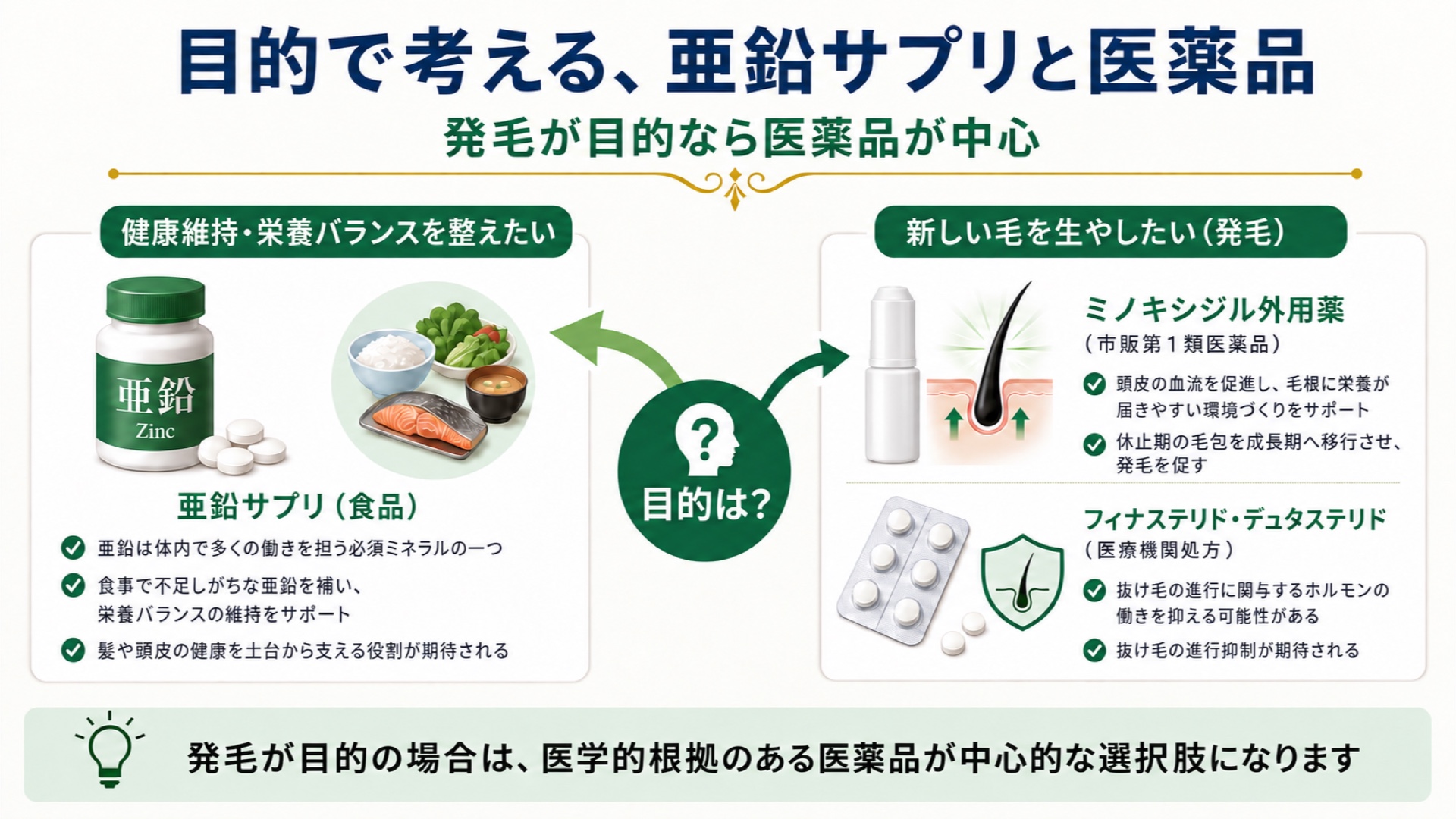 目的で考える亜鉛サプリと医薬品