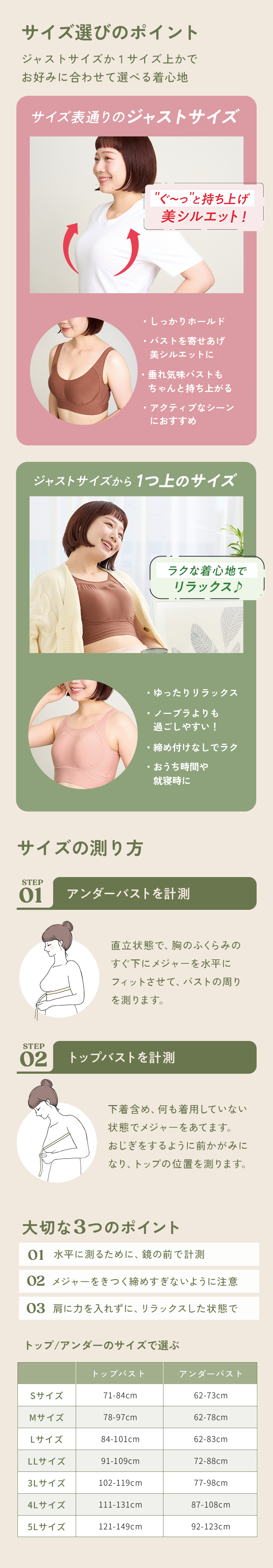 サイズの選び方について
