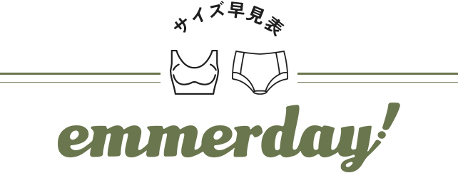 サイズ早見表ブラ