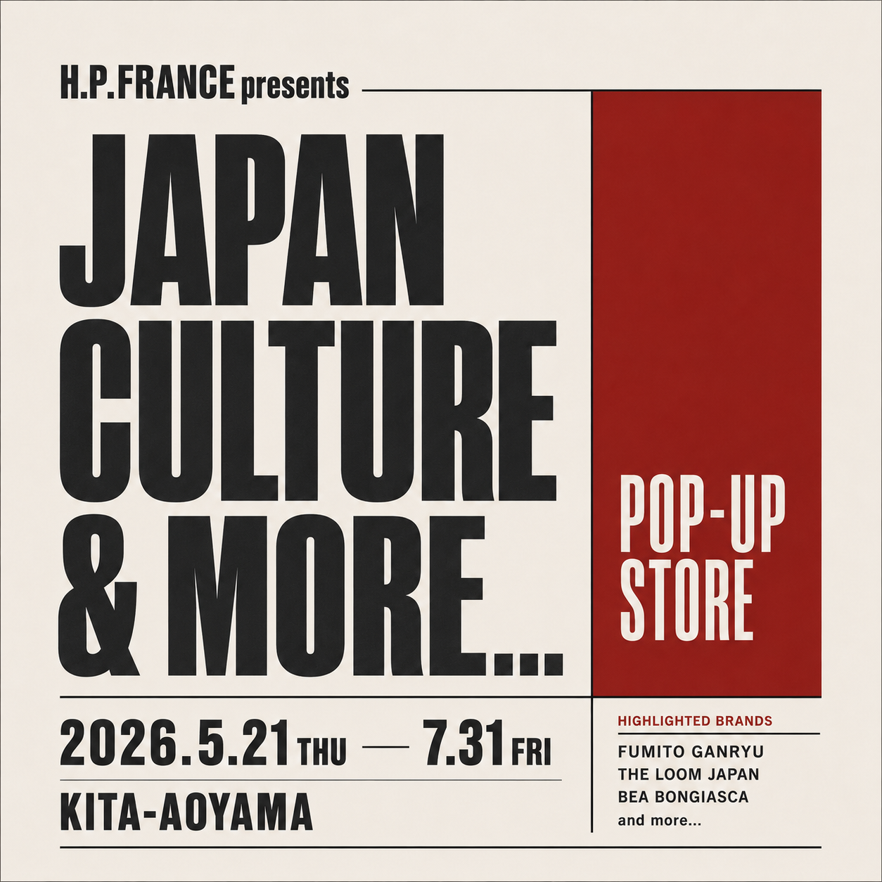 H.P.FRANCE presents 「JAPAN CULTURE＆MORE...」に出展