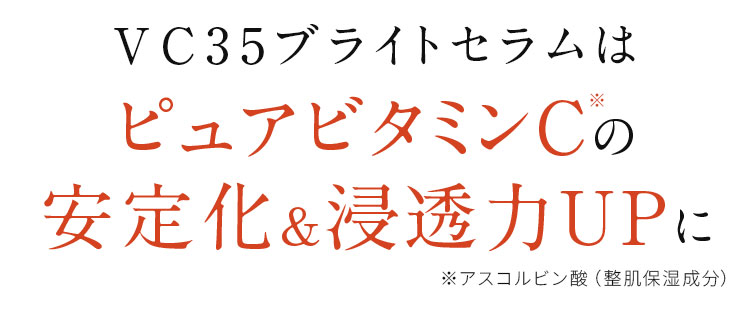 ピュアビタミンCの安定化＆浸透力UPに