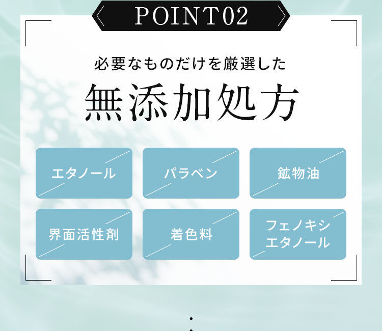 POINT02　無添加処方