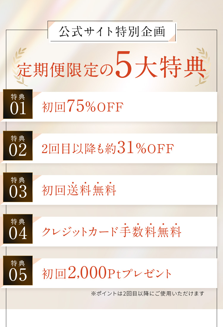 定期便限定の4大特典