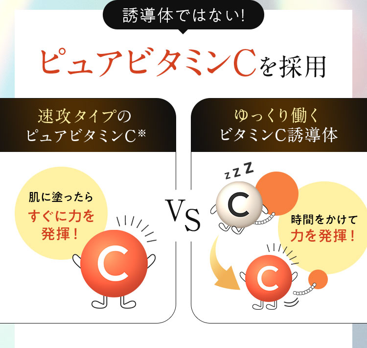 誘導体ではない！　ピュアビタミンCを採用