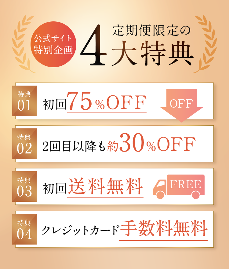 公式サイト特別企画　定期便限定の4大特典