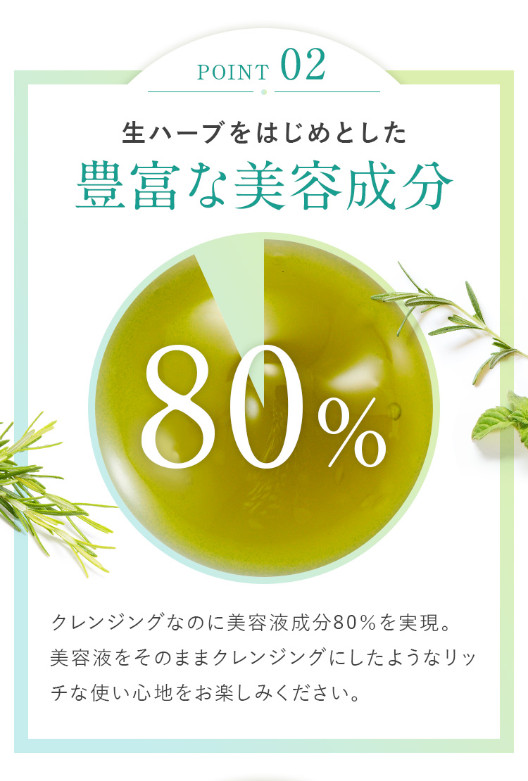 POINT2　生ハーブをはじめとした豊富な美容成分