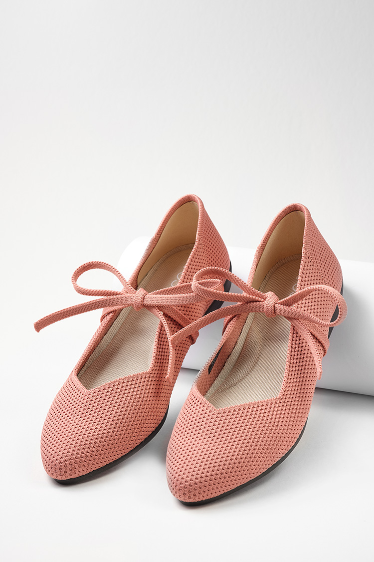 Crochet Top Flats Dusty Rose サイズ: 25.5