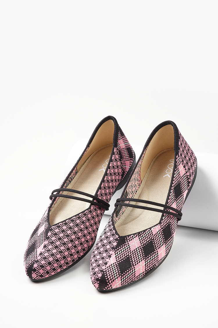 Florist Flats Pink Plaid