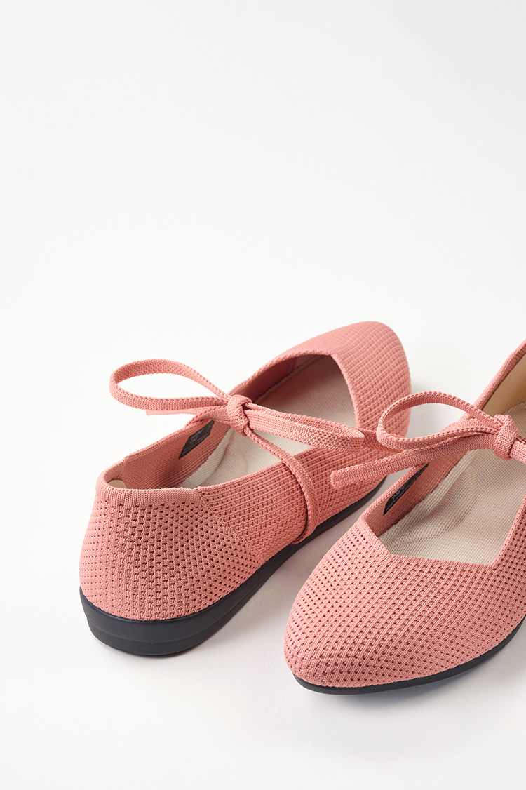 Crochet Top Flats Dusty Rose サイズ: 25.5