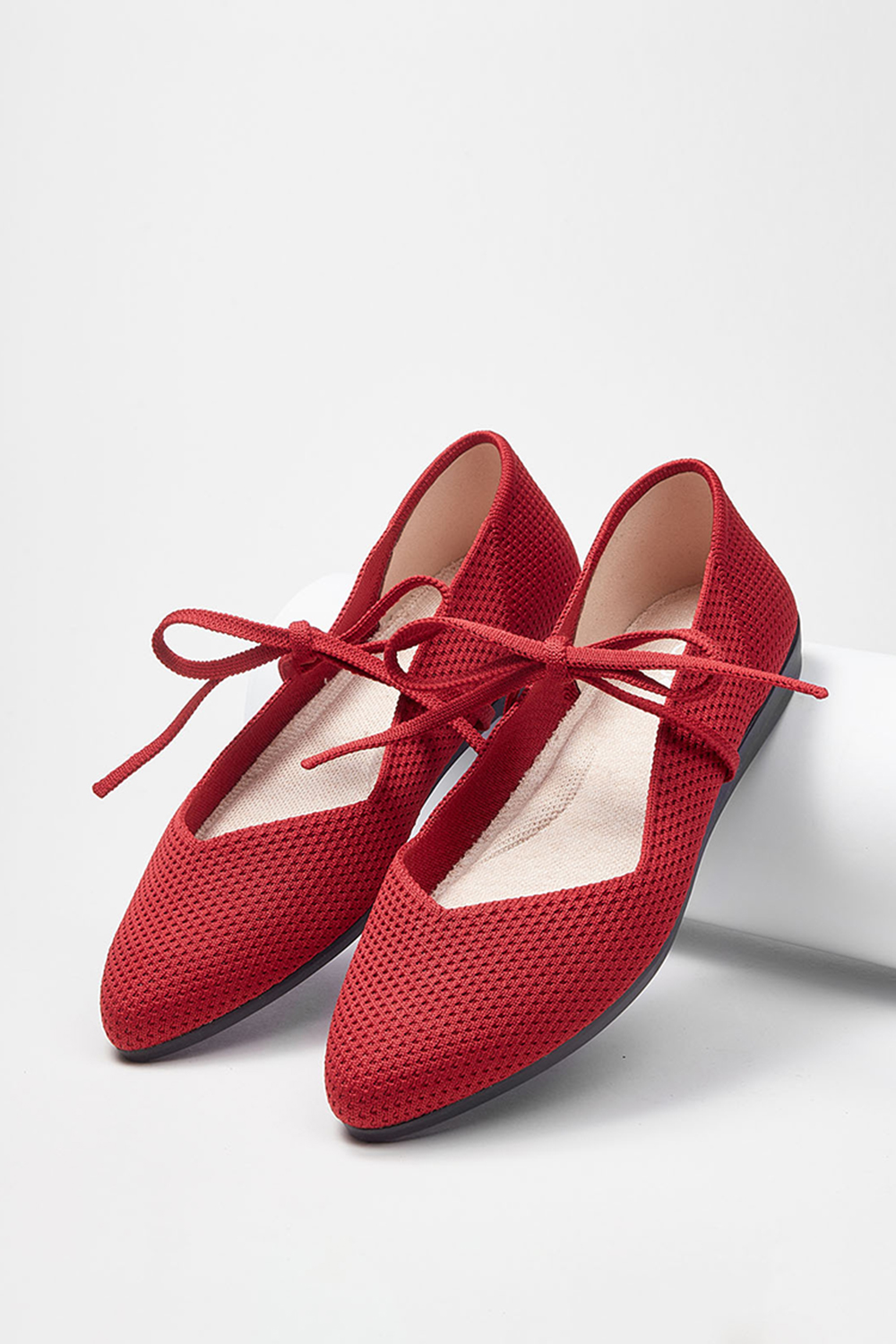 Crochet Top Flats French Red
