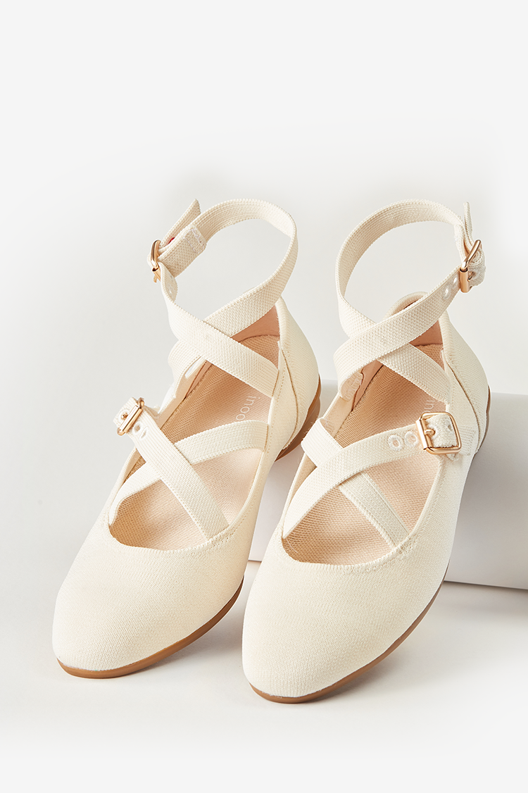 Lolita Flats Cream Cream White