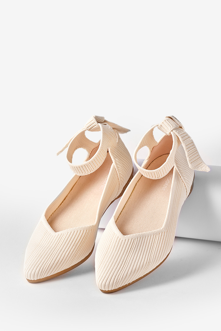Soiree Flats Cream White