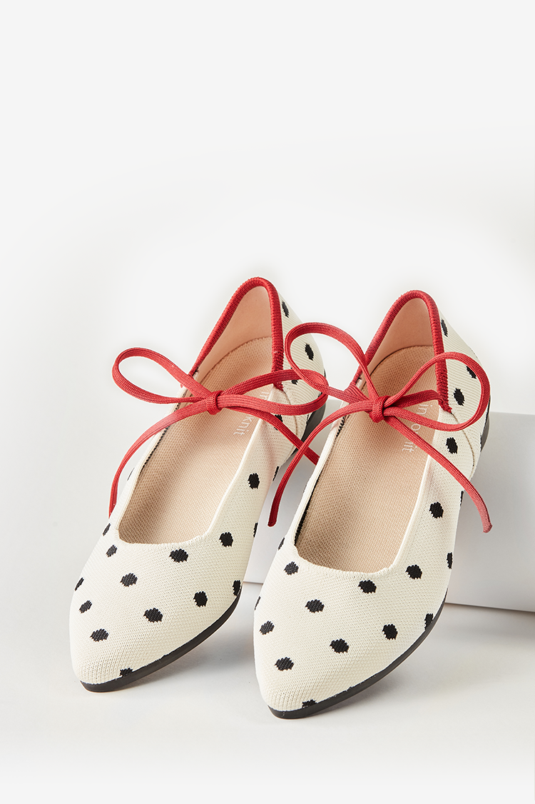 FRECKLED GIRL FLATS Red Polka