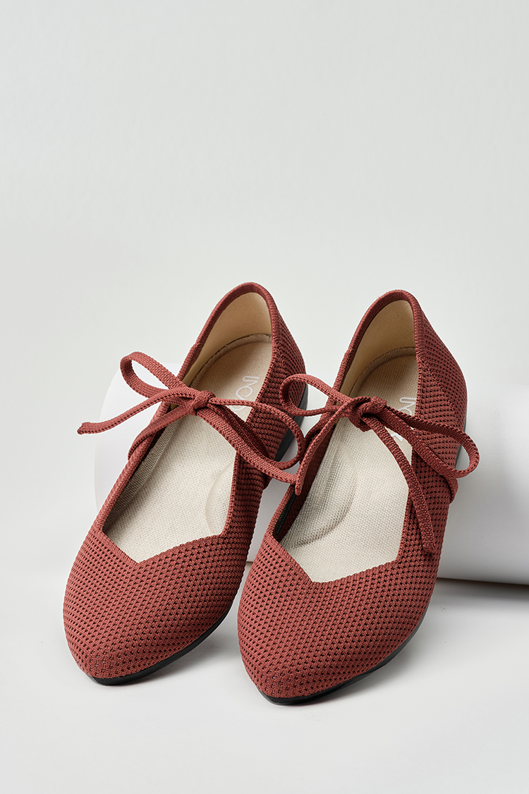 Crochet Top Flats Cocoa Brown