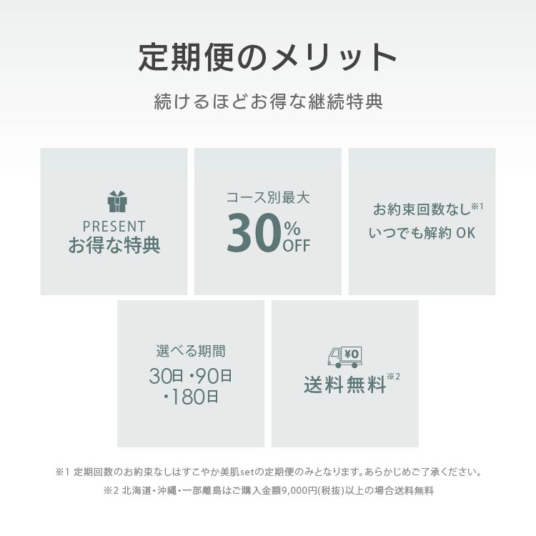 すこやか美肌セット｜6ヶ月分定期コース（180日に1回のお届け）