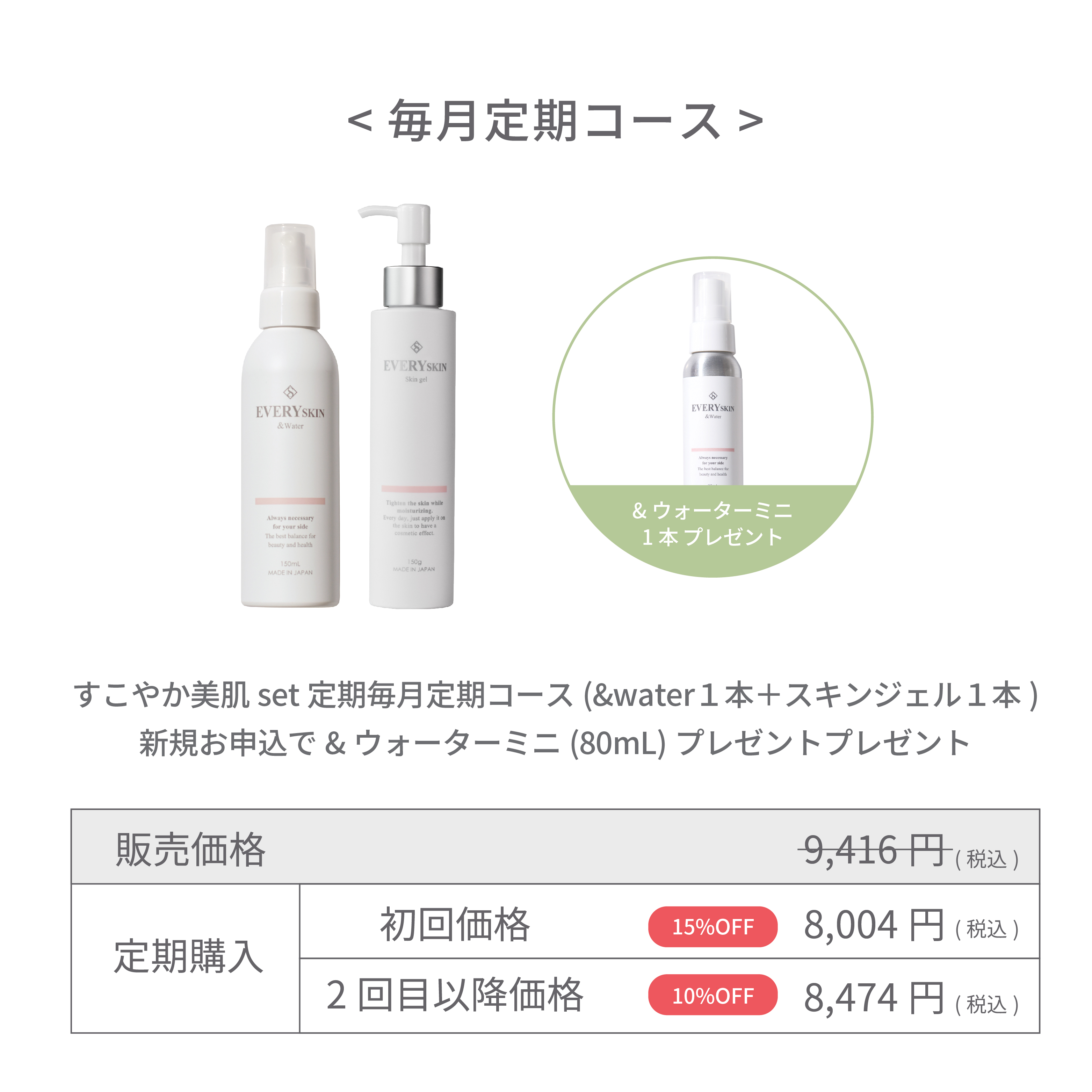 すこやか美肌セット｜毎月定期コース（30日に1回のお届け）