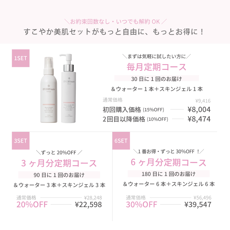 すこやか美肌セット｜3ヶ月分定期コース（90日に1回のお届け）
