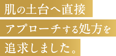 肌の土台へ直接アプローチする処方を追求しました。