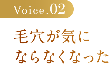 毛穴が気にならなくなった