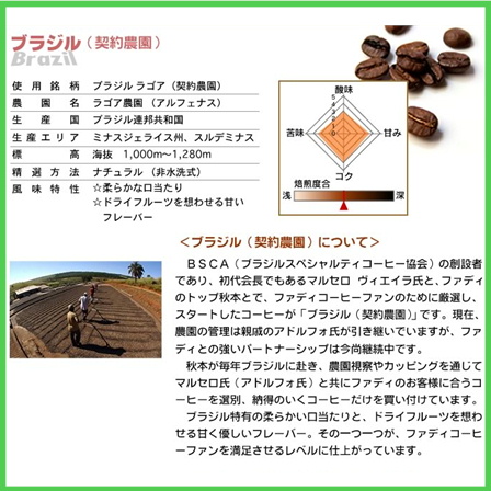 【送料無料】7月のコーヒー豆1kgセット(ブラジル500g 太陽の雫500g) 形状（豆or粉）: 豆