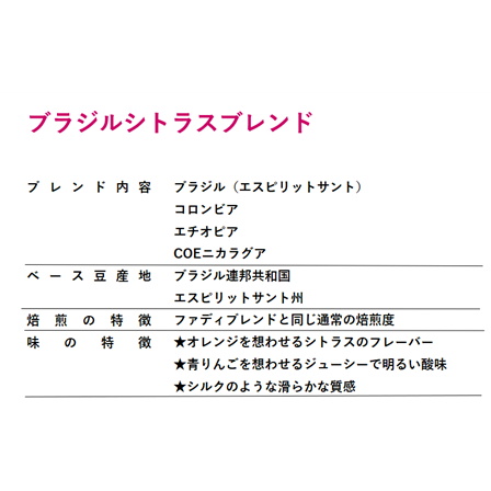 【期間限定】ブラジル シトラスブレンド500ｇ 形状（豆or粉）: 豆