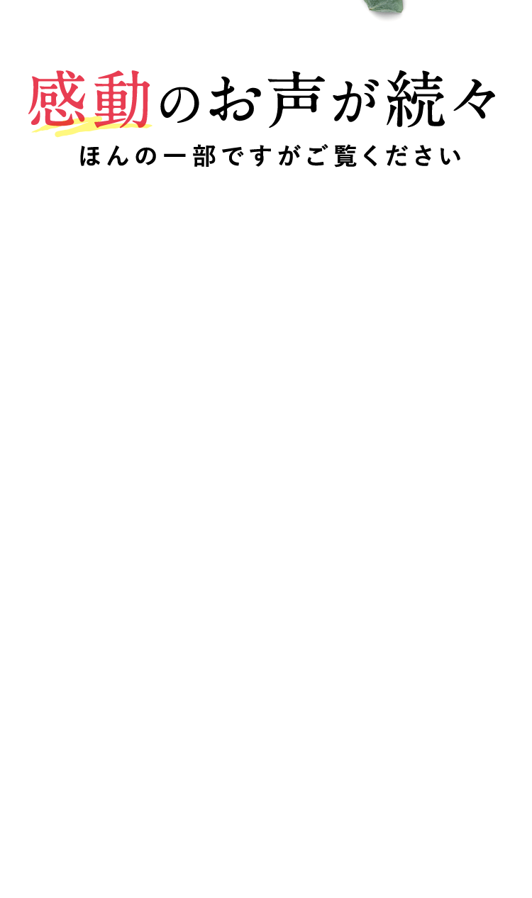 感動のお声が続々