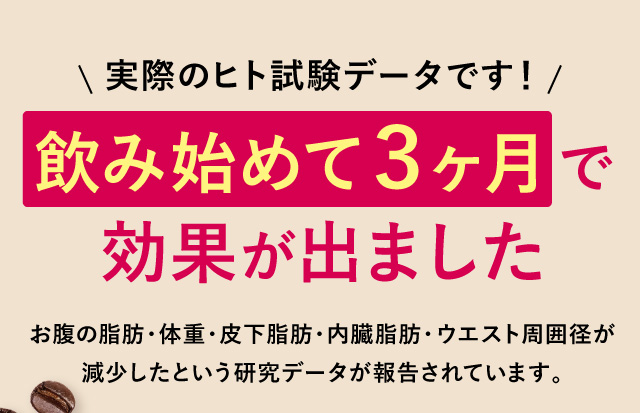 実際のヒト試験データです！飲み始めて3ヶ月で効果が出ました！
