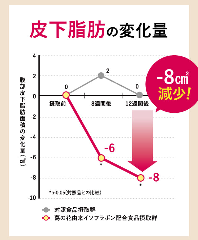 皮下脂肪の変化量