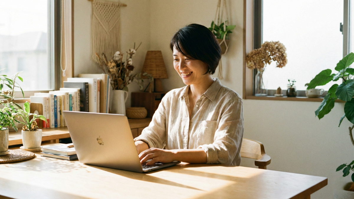 仕事中もスリムフェザーで美姿勢をキープ